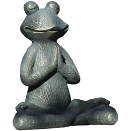 Deko-Frosch »Yoga«, BxH: 35,5 x 43 cm, Polyresin, graugrün/goldfarben