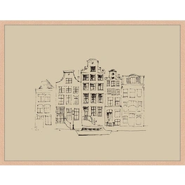 Digitaldruck »Alte Häuser«, Rahmen: Buchenholz, natur