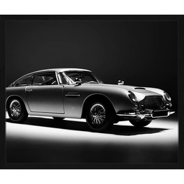 Digitaldruck »Aston Martin«, Rahmen: Buchenholz, Schwarz