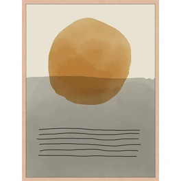 Digitaldruck »Die Sonne«, Rahmen: Buchenholz, natur