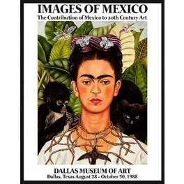 Digitaldruck »Frida Kahlo, Mexico«, Rahmen: Buchenholz, Schwarz