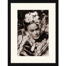 Digitaldruck »Frida Kahlo«, Rahmen: Buchenholz, Schwarz