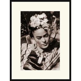 Digitaldruck »Frida Kahlo«, Rahmen: Buchenholz, Schwarz
