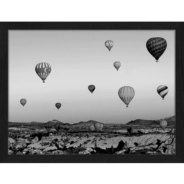 Digitaldruck »Luftballons«, Rahmen: Buchenholz, Schwarz