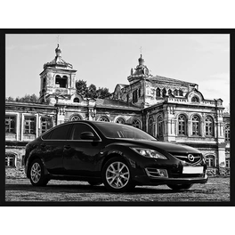 Digitaldruck »Mazda«, Rahmen: Buchenholz, Schwarz