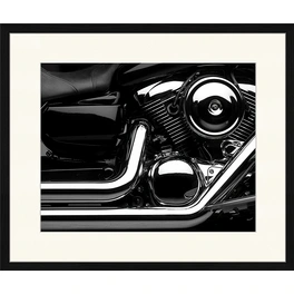 Digitaldruck »Motorrad«, Rahmen: Buchenholz, Schwarz