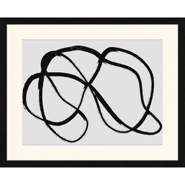 Digitaldruck »Schwarze Linie«, Rahmen: Buchenholz, Schwarz