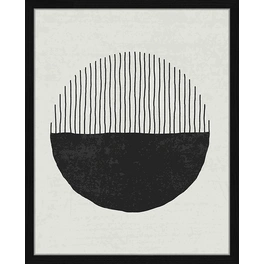 Digitaldruck »Schwarze Linien I«, Rahmen: Buchenholz, Schwarz