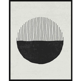 Digitaldruck »Schwarze Linien I«, Rahmen: Buchenholz, Schwarz