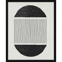 Digitaldruck »Schwarze Linien II«, Rahmen: Buchenholz, Schwarz