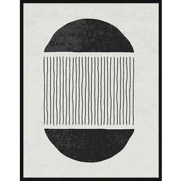 Digitaldruck »Schwarze Linien II«, Rahmen: Buchenholz, Schwarz