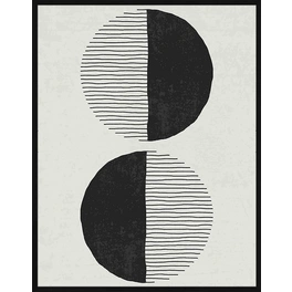 Digitaldruck »Schwarze Linien III«, Rahmen: Buchenholz, Schwarz