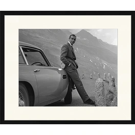 Digitaldruck »Sean Connery, James Bond«, Rahmen: Buchenholz, Schwarz