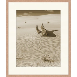 Digitaldruck »Wandern in der Wüste«, Rahmen: Buchenholz, natur