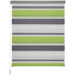 Doppelrollo »Mini Tricolor«, grau/weiß/grün, Polyester