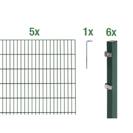 Doppelstab-Gittermatten-Grundset »Doppelstab-Matte«, BxH: 1000 x 120 cm, Stahl, grün