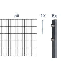 Doppelstab-Gittermatten-Grundset »Doppelstab-Matte«, BxH: 1000 x 140 cm, Stahl, anthrazit