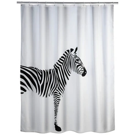 Duschvorhang »Wild«, BxH: 180 x 200 cm, Zebra, weiß