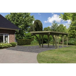 Einzelcarport »Classic 2 Variante C inkl. zwei Einfahrtsbögen«, Außenmaß BxT: 273 x 476 cm, natur