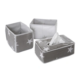 Feuchttücherbox »Little Stars«, polyester/baumwolle, grau