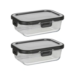 Frischhaltedose »Black Outdoor Kitchen«, transparent/silberfarben/schwarz, geeignet für: Küche