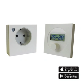 Funk-Thermostat Steckdosen-Set, (BxLxT): 8 x 8 x 1,4 cm, weiß, kunststoff