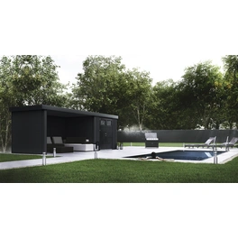 Gartenhaus »Eleganto 2724«, BxHxT: 552 x 227 x 238 cm, Metall, mit Lounge links