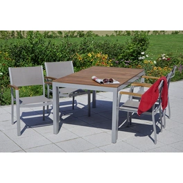 Gartenmöbelset »Naxos«, 4 Sitzplätze, Aluminium/Akazienholz/Textil