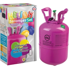 Helium-Ballongas, Gummi, blau/transparent/bunt