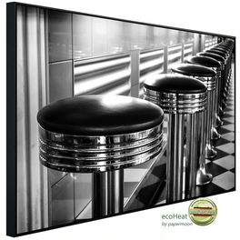 Infrarotheizung »EcoHeat - Diner Hocker Schwarz + Weiss«, Matt-Effekt