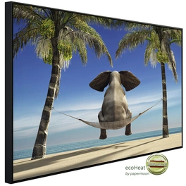 Infrarotheizung »EcoHeat - Elefant auf Hängematte an Strand«, Matt-Effekt