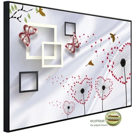 Infrarotheizung »EcoHeat - Muster mit Schmetterl. + Herzen«, Matt-Effekt