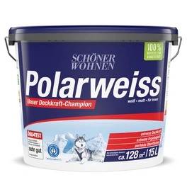 Innenfarbe »Polarweiss«, 15 Liter, weiß, matt