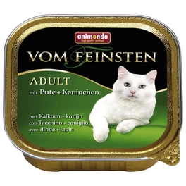 Katzen-Nassfutter »Adult«, Pute/Kaninchen, 32 Schalen, je 100 g