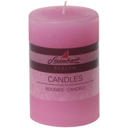 Kerze »Raureif«, rosa, rustikal/einfarbig, 1 Stück