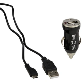 Kfz-Ladegerät, Schwarz, USB-Buchse, Micro-USB-Stecker