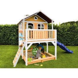 Kinderspielhaus »Marc«, BxHxT: 432 x 293 x 212 cm, Holz, braun/weiß/blau