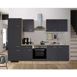 Küchenzeile, mit E-Geräten, Gesamtbreite: 270 cm, Arbeitsplatte mit Melaminharz-Beschichtung