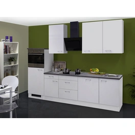 Küchenzeile, mit E-Geräten, Gesamtbreite: 280 cm, Arbeitsplatte mit Melaminharz-Beschichtung