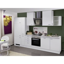 Küchenzeile, mit E-Geräten, Gesamtbreite: 310 cm, Arbeitsplatte mit Melaminharz-Beschichtung