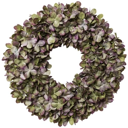 Kunstblume »Hortensienkranz mit Glitter«, Kunststoff, lila-grün