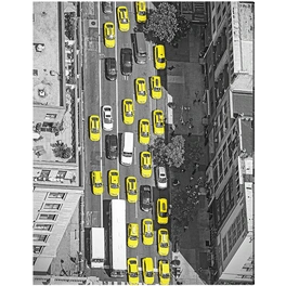 Kunstdruck »New York Taxis«, mehrfarbig, Alu-Dibond