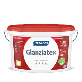 Wand- und Deckenfarbe, »Glanzlatex«, weiss, hochglänzend, 5 l