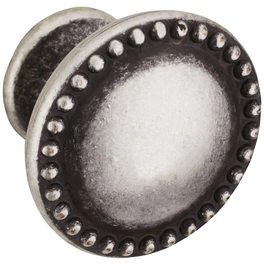 Möbelknopf, rund, Ø 28 x 22 mm, silberfarben, Zinkdruckguss