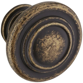 Möbelknopf, rund, Ø 32 x 25 mm, messingfarben, Zinkdruckguss