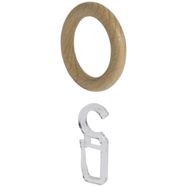 Ring, mit Faltenlegehaken, Natur, 10 Stück, 28 mm