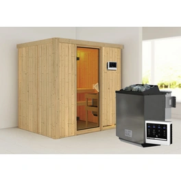 Sauna »Kothla«, inkl. 9 kW Bio-Kombi-Saunaofen mit externer Steuerung, für 3 Personen
