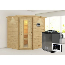 Sauna »Mia«, inkl. 9 kW Bio-Kombi-Saunaofen mit externer Steuerung, für 3 Personen
