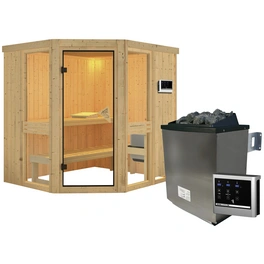 Sauna »Pölva 1«, inkl. 9 kW Saunaofen mit externer Steuerung, für 3 Personen