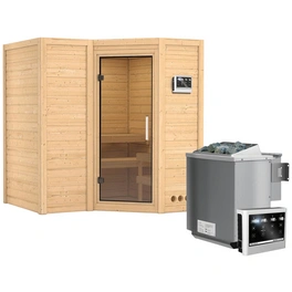 Sauna »Riga 1«, inkl. 9 kW Bio-Kombi-Saunaofen mit externer Steuerung, für 3 Personen